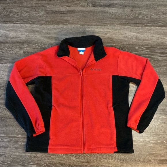 3/$30 Columbia Men’s Red and Black Zip-up Fleece XL - Picture 1 of 4